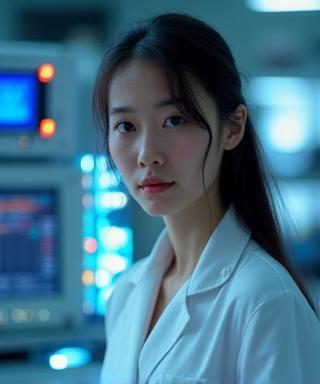 Sophia Lee in electronics lab